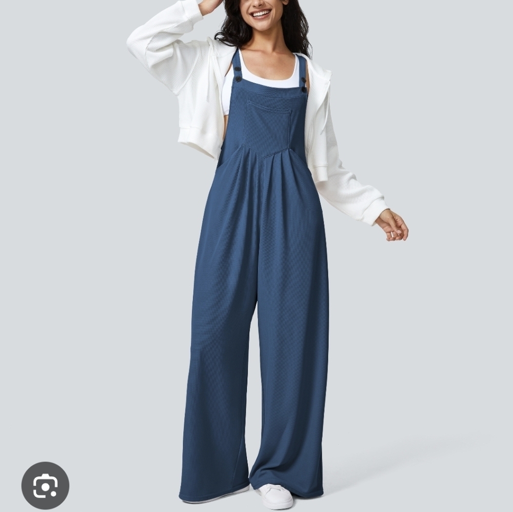 HALARA Deep Blue Women's Jumpsuit Size Large Adjustable Straps